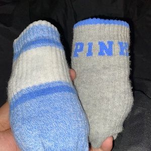 name brand pink socks , worn twice! Washed & dried .